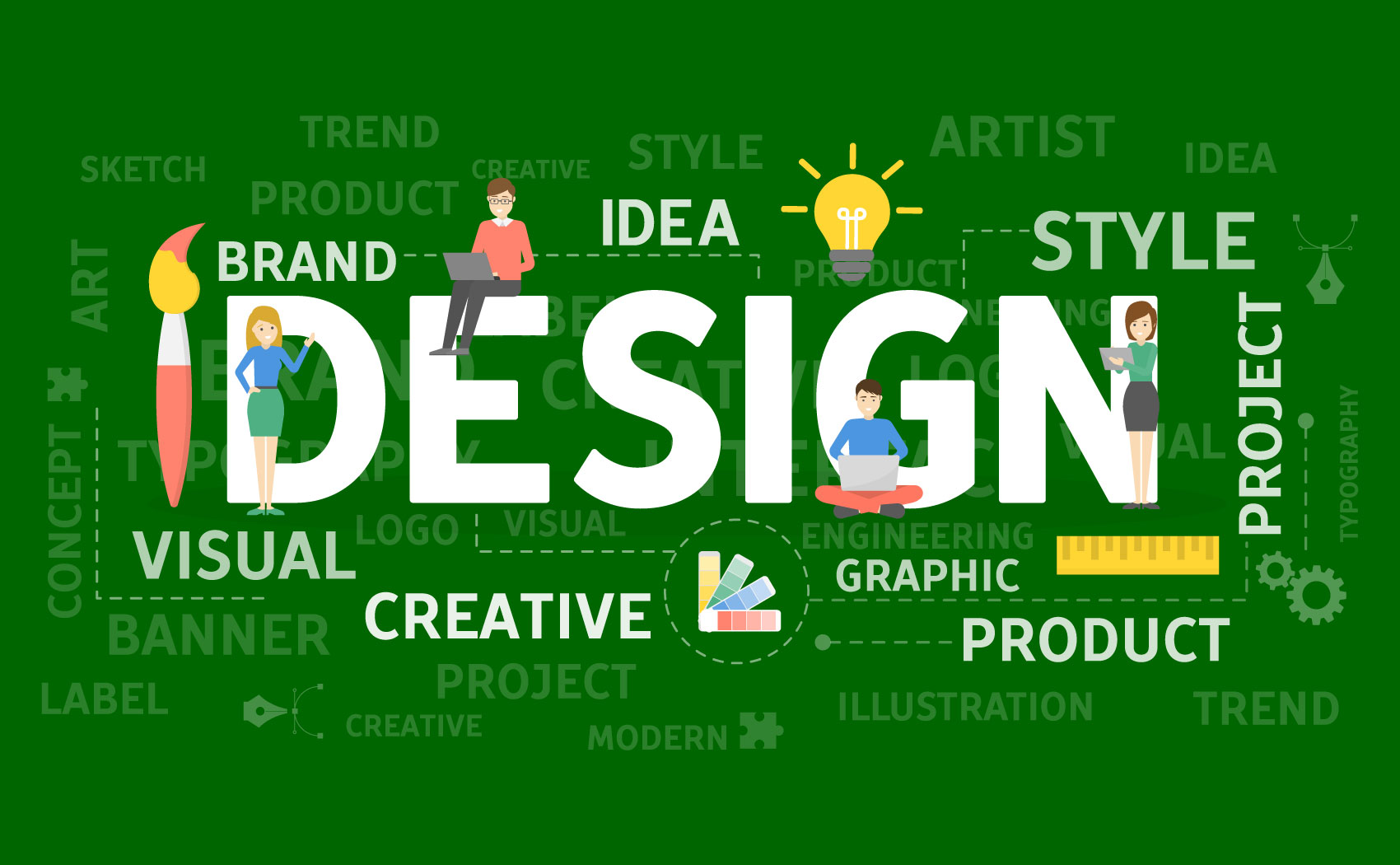 Creative graphic design services in Kenya featuring logo design, branding, social media graphics, flyers, brochures, business cards, banners, and marketing materials by Colormate Media.